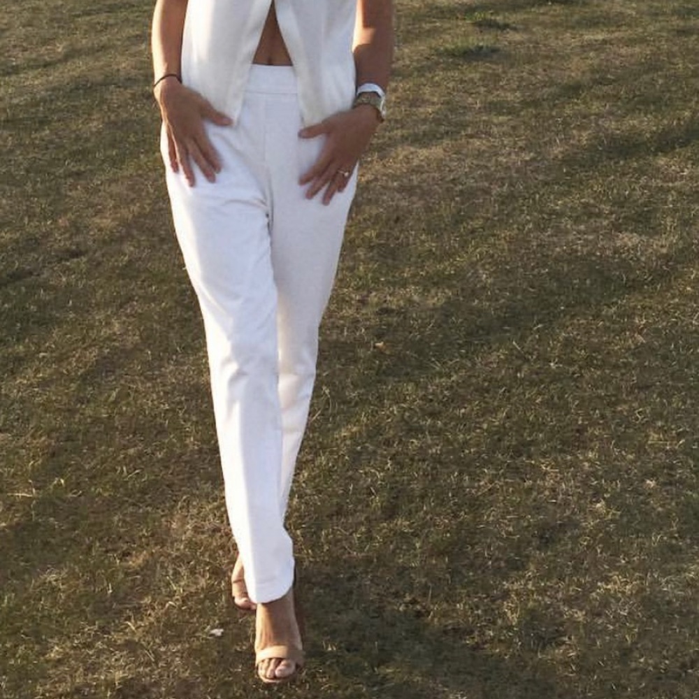 NewYork and Co White Cuffed Trousers